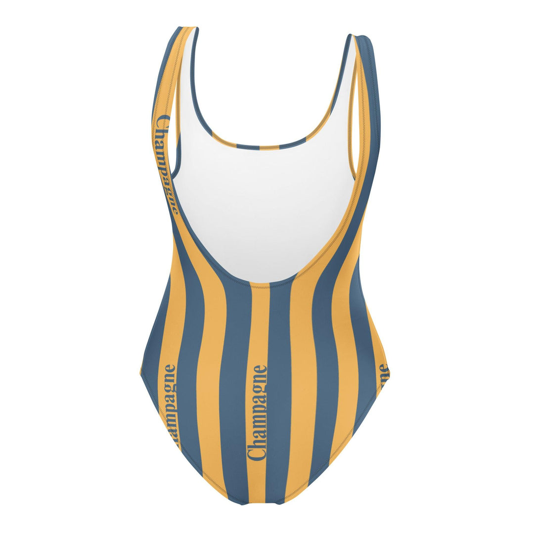 The Champagne Striped Swimsuit