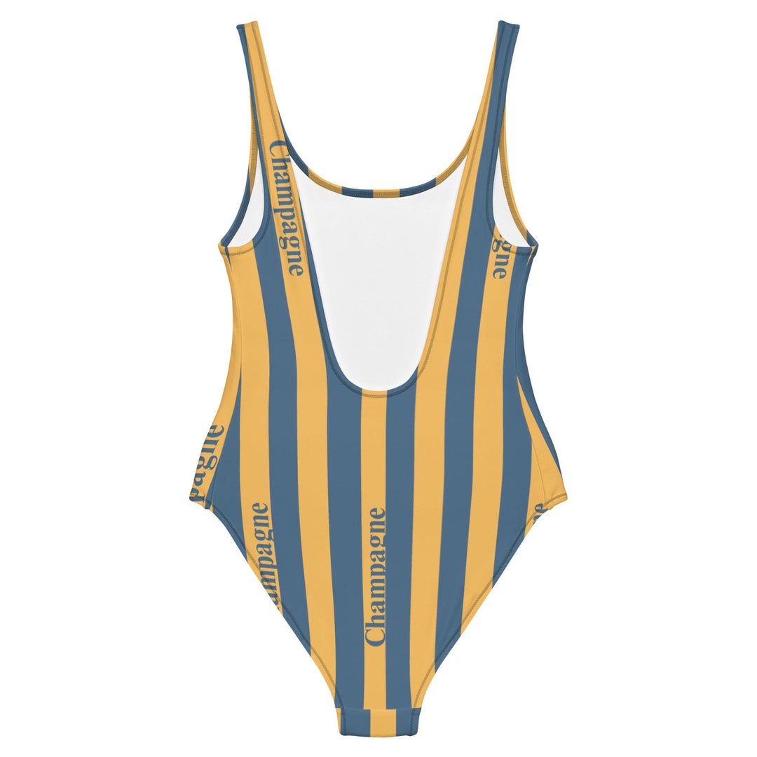 The Champagne Striped Swimsuit