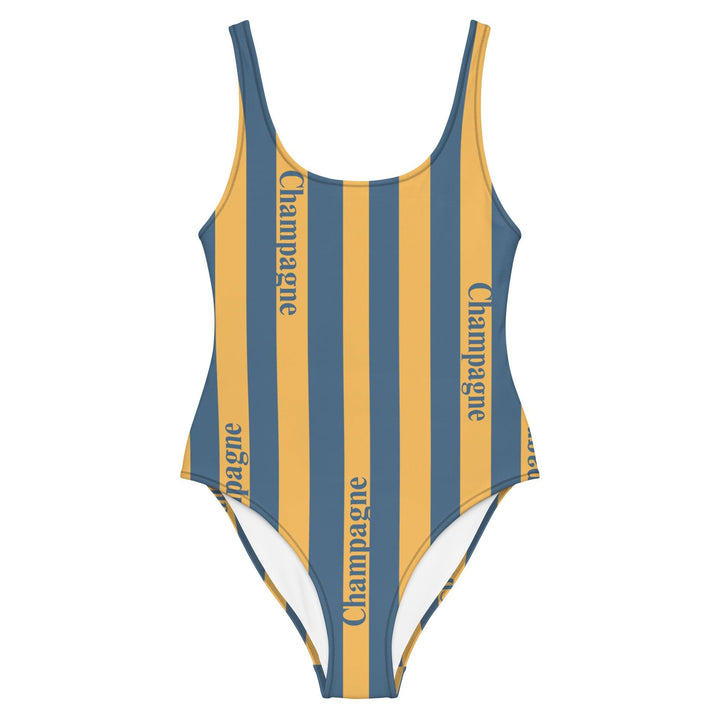 The Champagne Striped Swimsuit