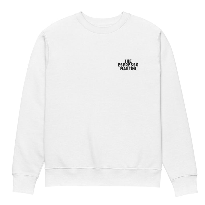 Made from organic cotton, the Tequila & Sunrise "The Espresso Martini Eco Sweatshirt" showcases a durable yet simple and minimalistic design with "THE ESPRESSO MARTINI" printed in black text on the left chest.