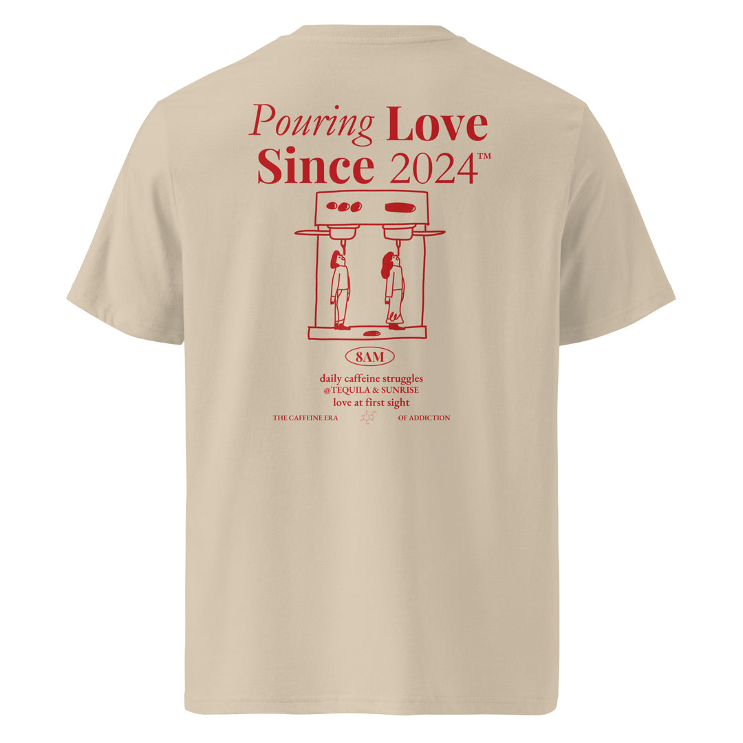 Daily Caffeine Struggles Organic T-shirt featuring a unique design that celebrates coffee love and addiction.