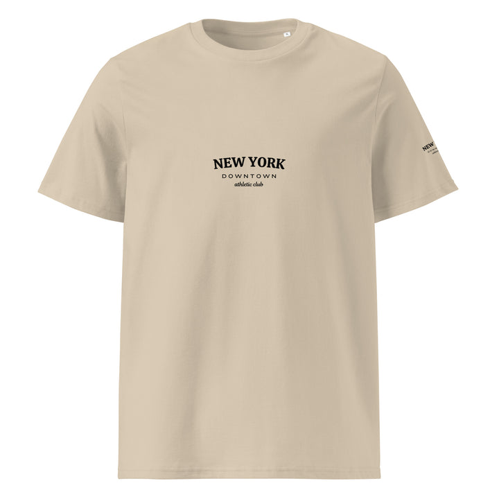 New York Downtown Athletic Club Organic T-shirt, unisex, made from 100% organic cotton, beige color, comfortable and eco-friendly.