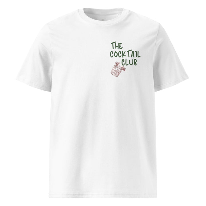 Introducing the "The Porn Star Martini Organic T-shirt" by Tequila & Sunrise, crafted from eco-friendly organic cotton. This tee showcases "The Cocktail Club" in green with a delightful illustration of a cocktail glass beneath, making it ideal for those who enjoy sustainable fashion infused with a playful touch.